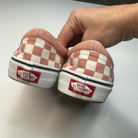 VANS Pink Checks Classic Slip On shoes - Picture 5 of 7